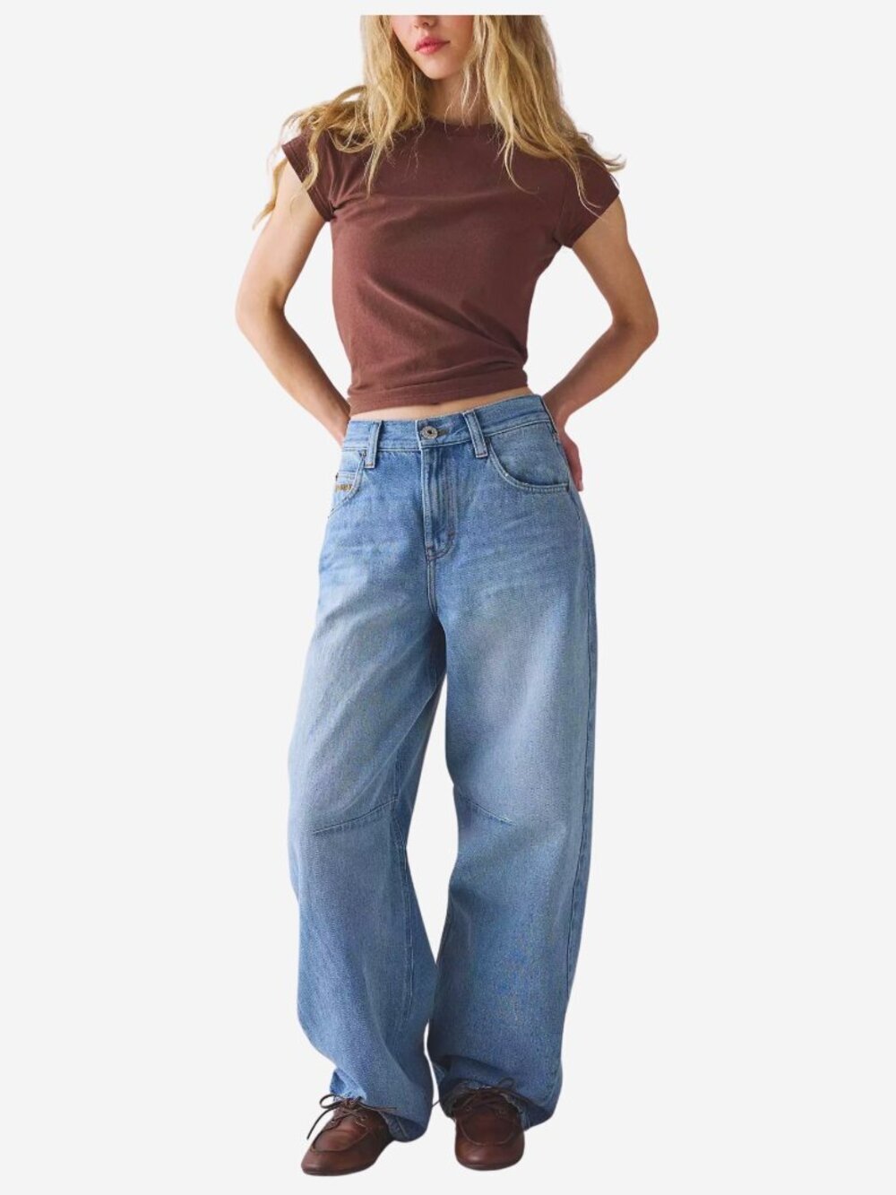 BDG Urban Outfitters Logan Buckle Cinch Back Baggy Barrel Jeans 24W